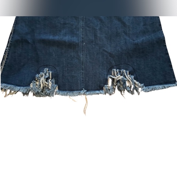 Tov Holy Assymetrical Maxi High Low Denim Raw Hem Skirt, Size EU 38/ US S - Picture 10 of 14